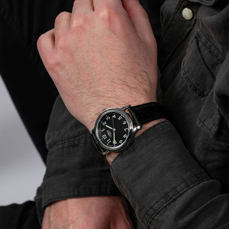 Limit black dial analogue watch with roman numerals, UK version