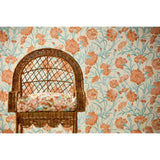 Harlequin Fleur De Joie Paprika Aqua wallpaper, UK version