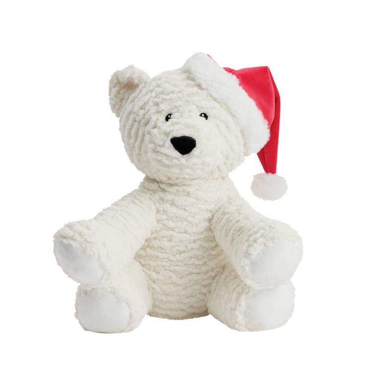 Argos Home soft toy red Santa hat polar bear 24cm - British product