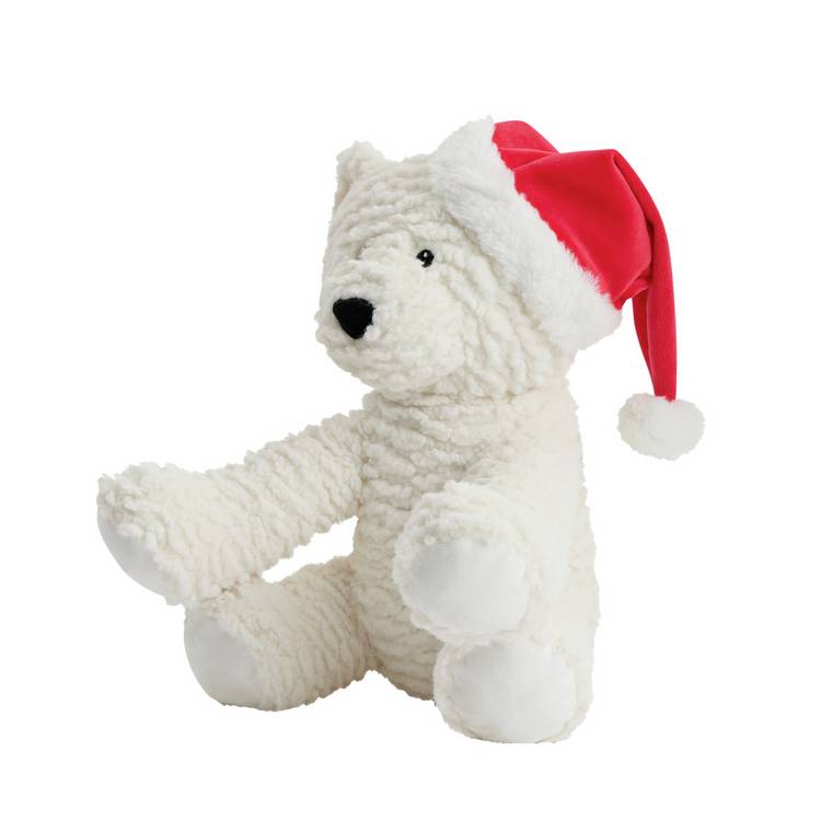 Argos Home soft toy red Santa hat polar bear 24cm - British product