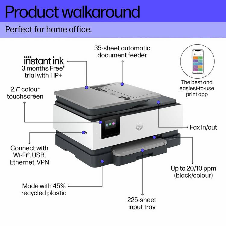 HP OfficeJet Pro 8132e all-in-one printer (British brand)