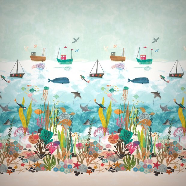 Harlequin kids marine life wallpaper roll 68.9cm x 13.35m (British brand)