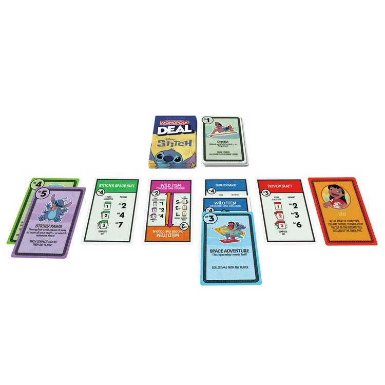 Disney Stitch Monopoly card game (British brand)