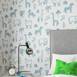 Harlequin Funky Jungle Blue wallpaper, imported from the UK