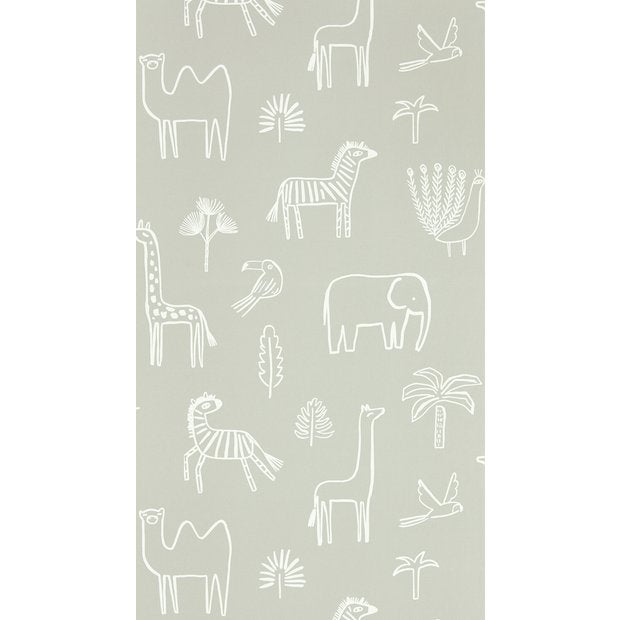 Harlequin Funky Jungle stone grey kids wallpaper, UK version