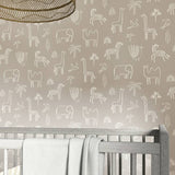 Harlequin Funky Jungle stone grey kids wallpaper, UK version