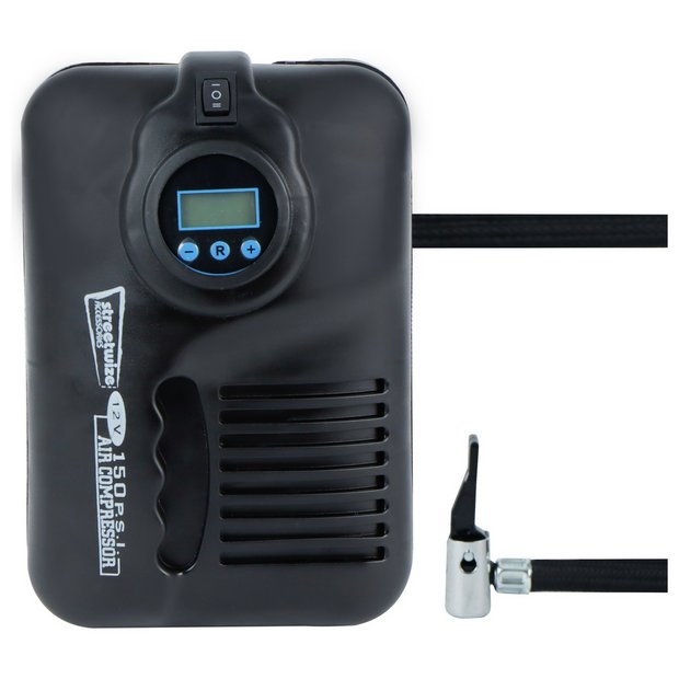 Streetwize 12V digital air compressor for cars - British product
