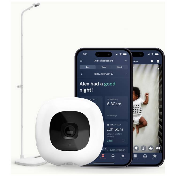Nanit Pro smart baby monitor with floor stand, UK version