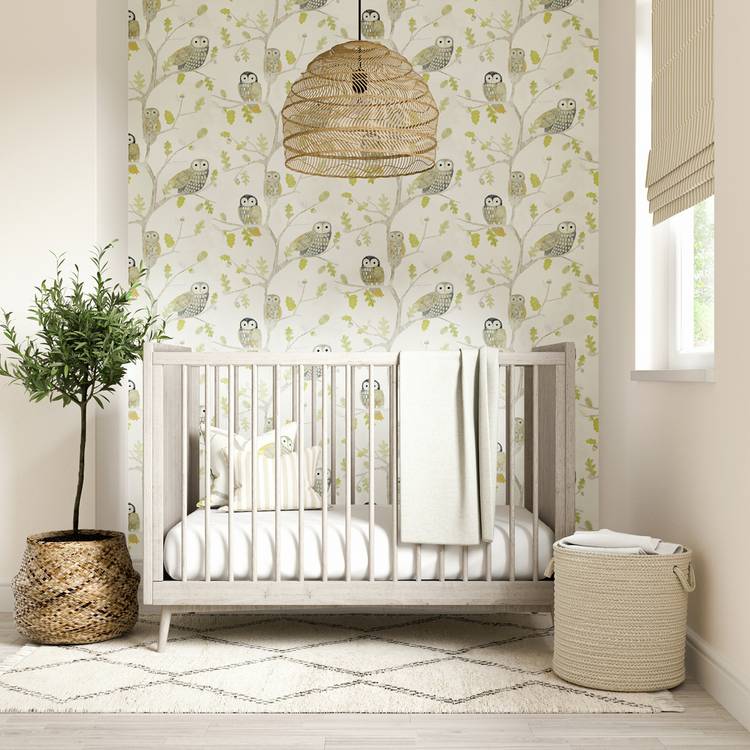 Harlequin Little Owls wallpaper in Kiwi Cream - British product