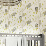 Harlequin Little Owls wallpaper in Kiwi Cream - British product