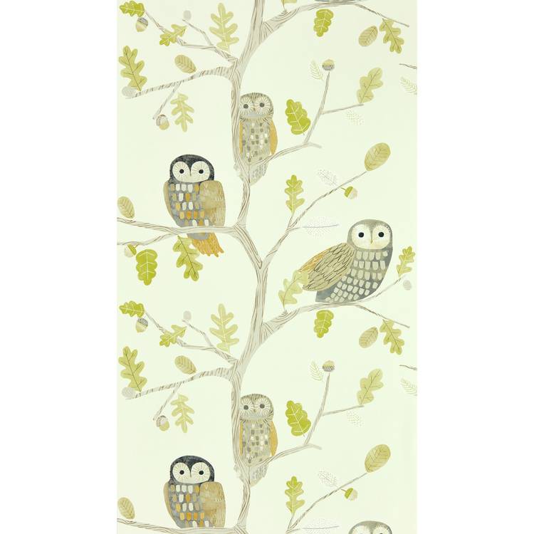 Harlequin Little Owls powder cream wallpaper (British brand)
