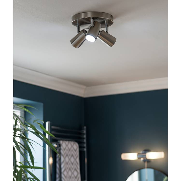 Argos Home spotlight plate brushed chrome 3 light, imported from the UK