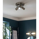 Argos Home spotlight plate brushed chrome 3 light, imported from the UK