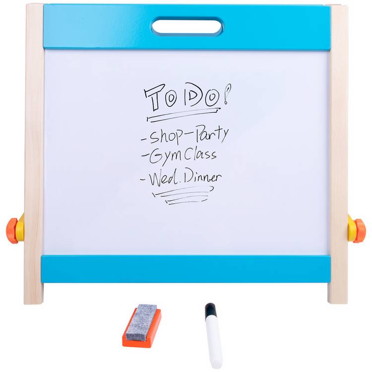 Chad Valley travel easel magnetic whiteboard and chalkboard, UK version