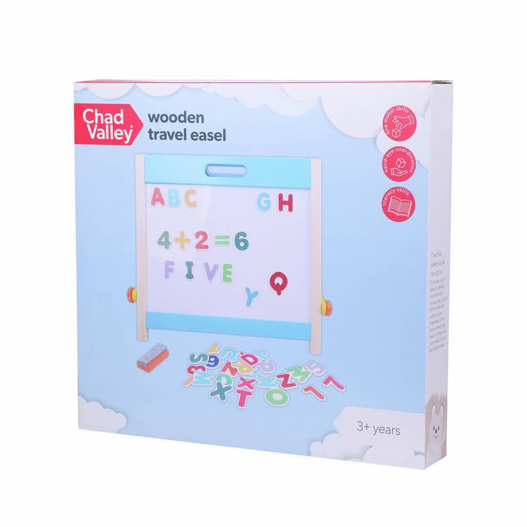 Chad Valley travel easel magnetic whiteboard and chalkboard, UK version