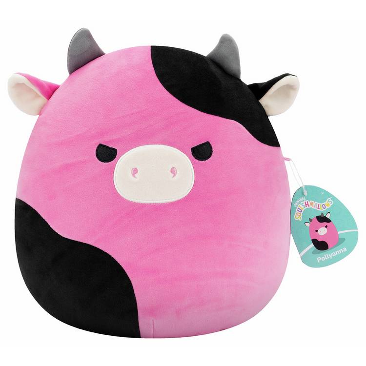 Squishmallows black and pink cow plush 12 inch (British brand)
