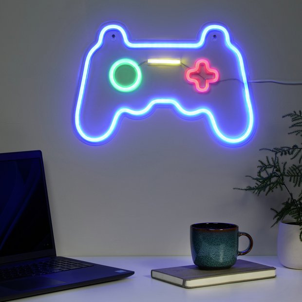 Searchlight gaming neon wall light controller shape multicoloured - British product