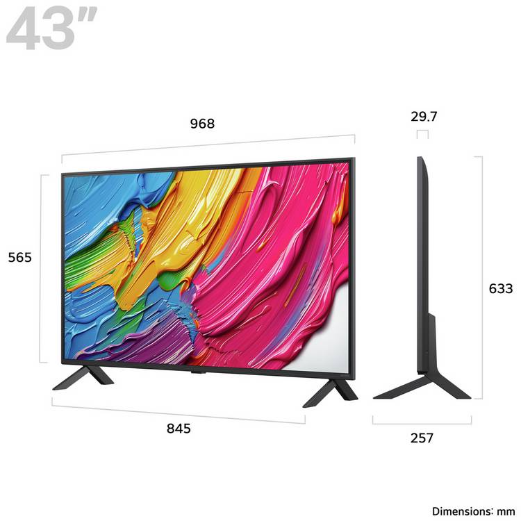 LG QNED TV 43-inch 4K HDR smart TV (British brand)