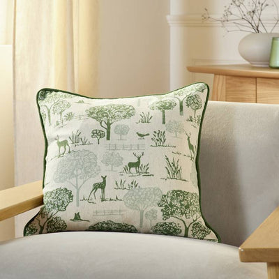 Argos Argos Home Stag Printed Cushion Green 43x43cm- Buy online at McGrocer