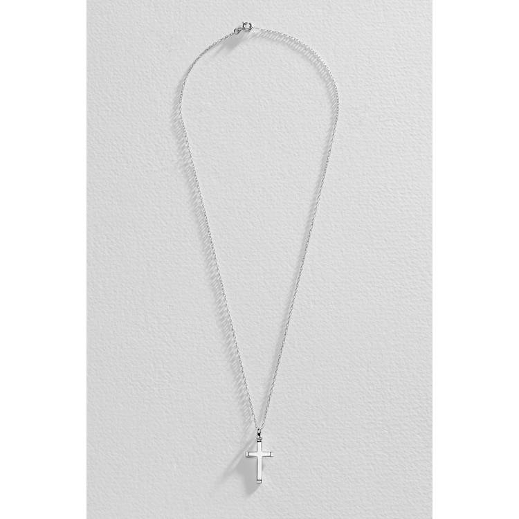 Revere sterling silver cross pendant necklace with cable chain - British product
