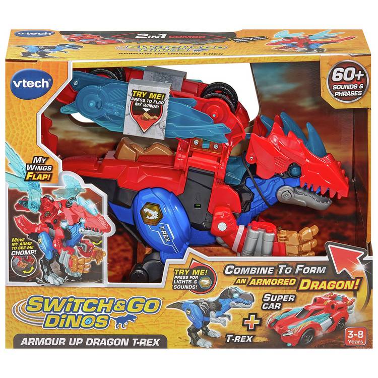 VTech Switch and Go T-Rex Dragon action figure transforming toy - British product