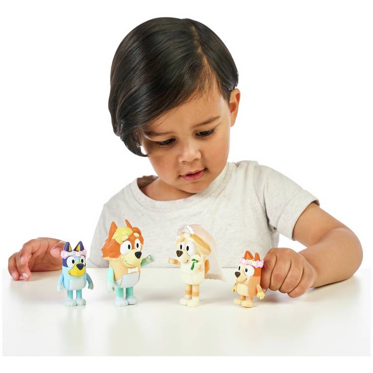 Bluey character figures wedding time 4 pack, imported from the UK