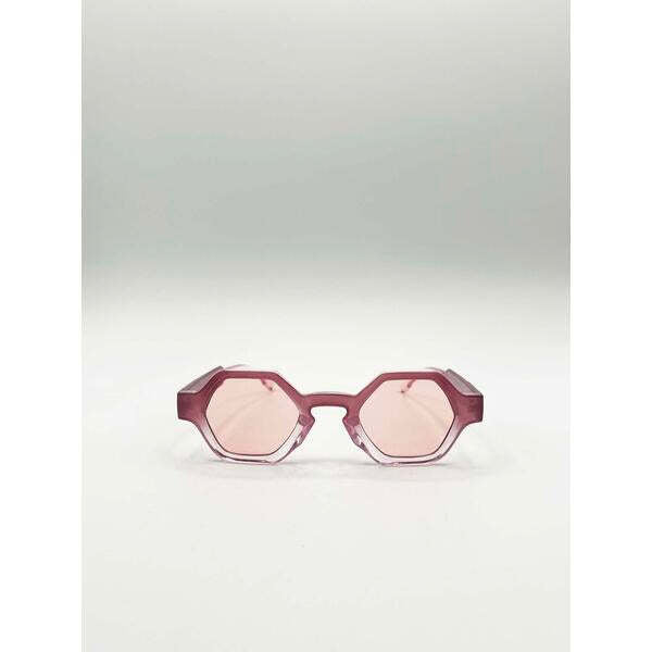 SVNX round hexagon pink sunglasses one size (British brand)