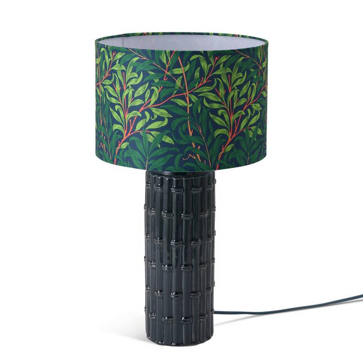 Habitat Morris & Co. cane ceramic table lamp blue, UK version