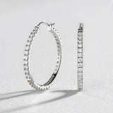 Revere sterling silver cubic zirconia hoop earrings (British brand)