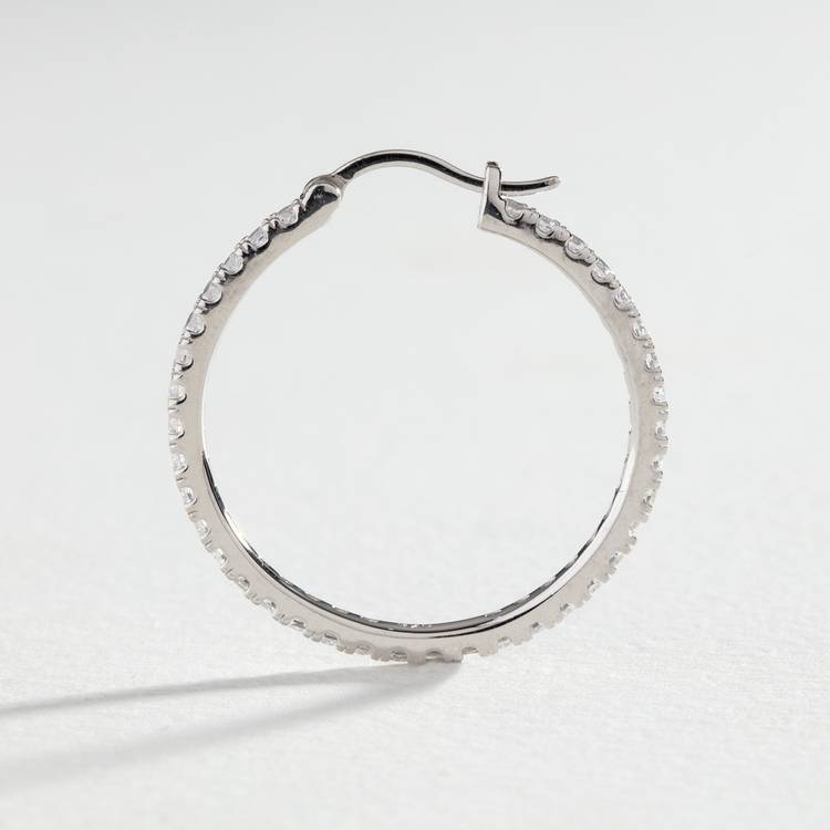 Revere sterling silver cubic zirconia hoop earrings (British brand)