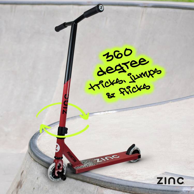 Zinc Phantom stunt scooter with stunt peg - British product
