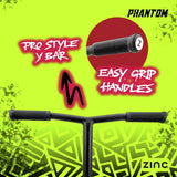 Zinc Phantom stunt scooter with stunt peg - British product