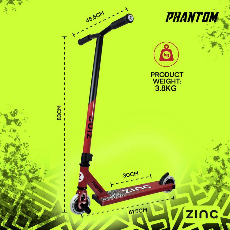 Zinc Phantom stunt scooter with stunt peg - British product