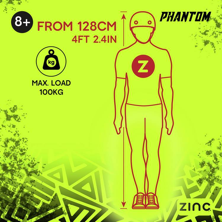 Zinc Phantom stunt scooter with stunt peg - British product