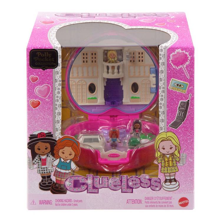 Polly Pocket Clueless micro dolls and car collector playset, UK version