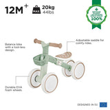 Globber Learning Bike Eco balance bike Pistachio (British brand)