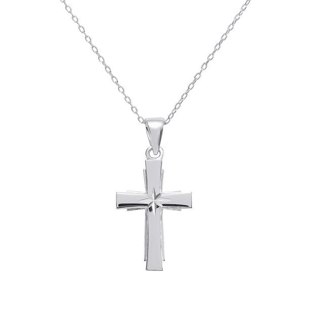 Revere sterling silver cross chain diamond cut 18 inch (British brand)