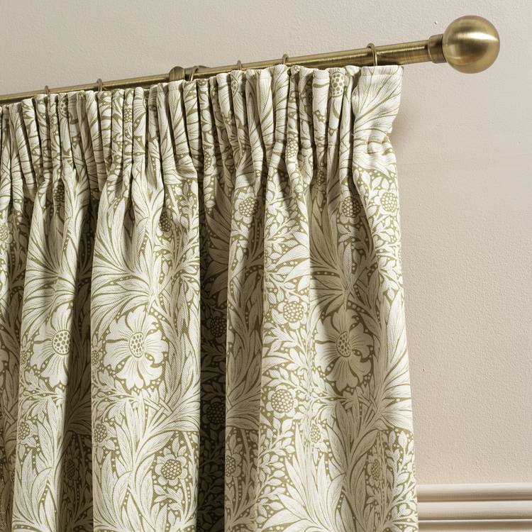 Habitat Morris Co green floral curtains 117x137cm (British brand)