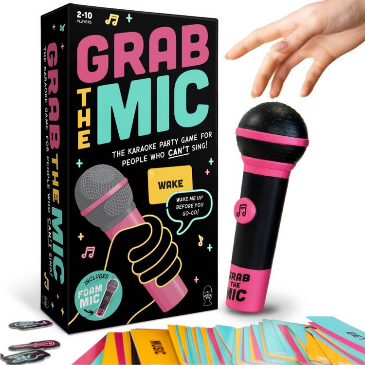Lucky Egg Grab The Mic party game with foam microphone, UK version
