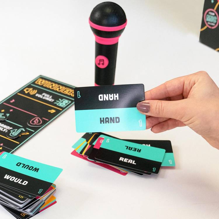 Lucky Egg Grab The Mic party game with foam microphone, UK version