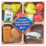 Melissa & Doug wooden food set 25 pieces with baskets (British brand)