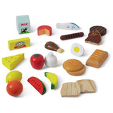 Melissa & Doug wooden food set 25 pieces with baskets (British brand)