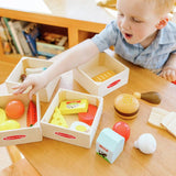 Melissa & Doug wooden food set 25 pieces with baskets (British brand)