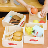 Melissa & Doug wooden food set 25 pieces with baskets (British brand)