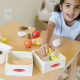 Melissa & Doug wooden food set 25 pieces with baskets (British brand)