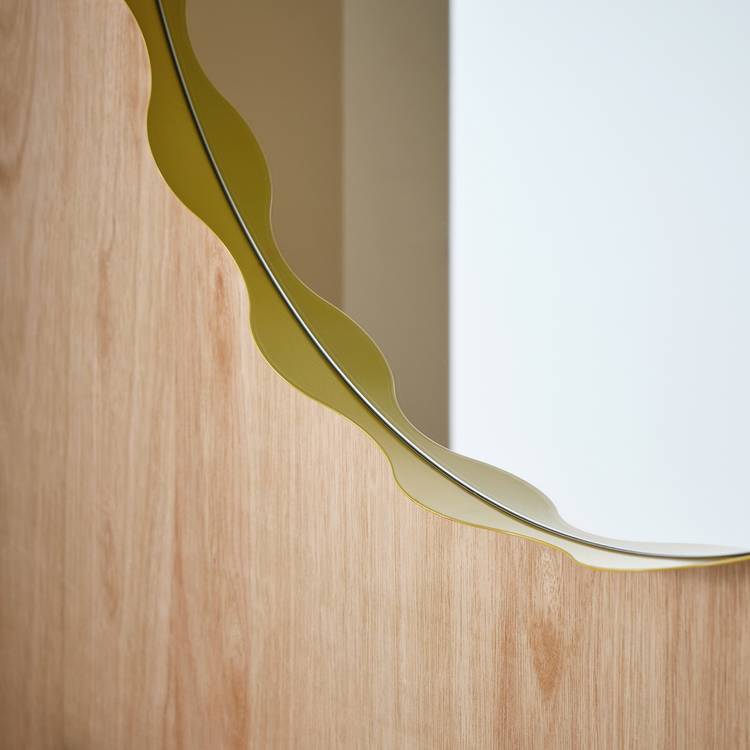 Habitat yellow round wall mirror 60cm, imported from the UK