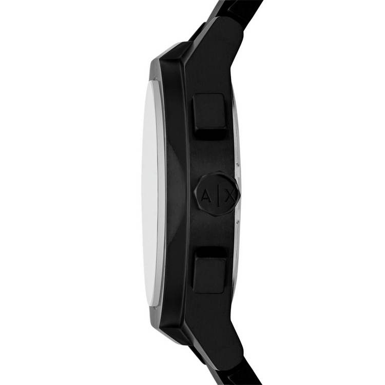Armani Exchange chronograph watch black silicone 42mm (British brand)