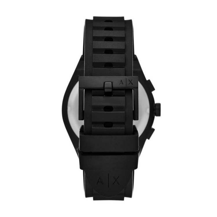 Armani Exchange chronograph watch black silicone 42mm (British brand)