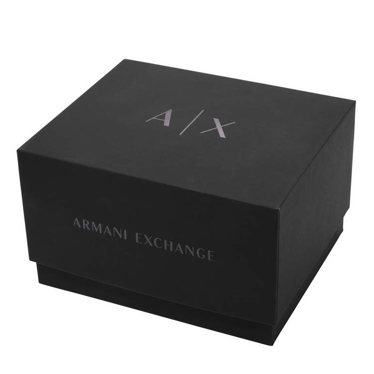 Armani Exchange chronograph watch black silicone 42mm (British brand)