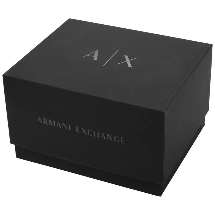Armani Exchange chronograph watch black silicone 42mm (British brand)